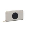 Beige Color Block Zip Wallet