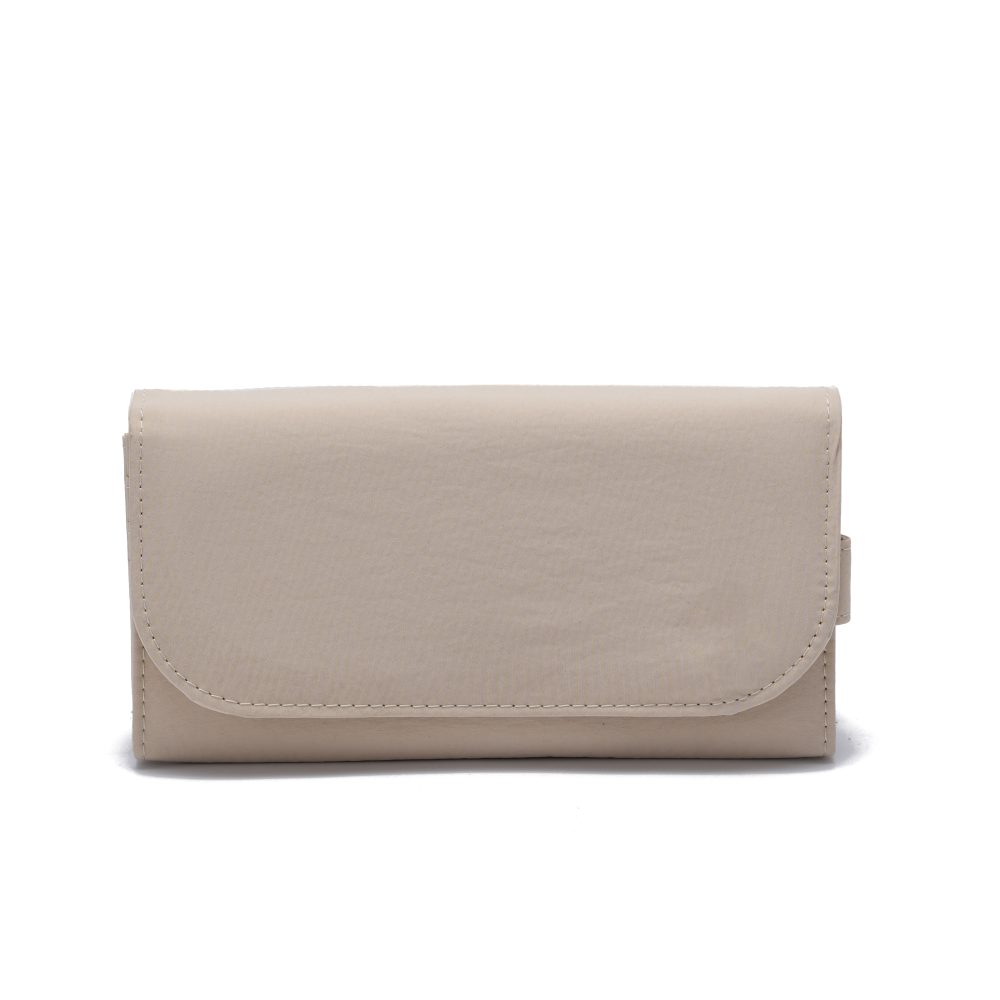 Beige Nylon Envelope Clutch