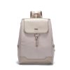 Beige Nylon & Leather  Backpack
