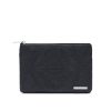 Black Embossed Floral Zip Pouch