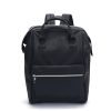 Black Faux Leather Structured Backpack