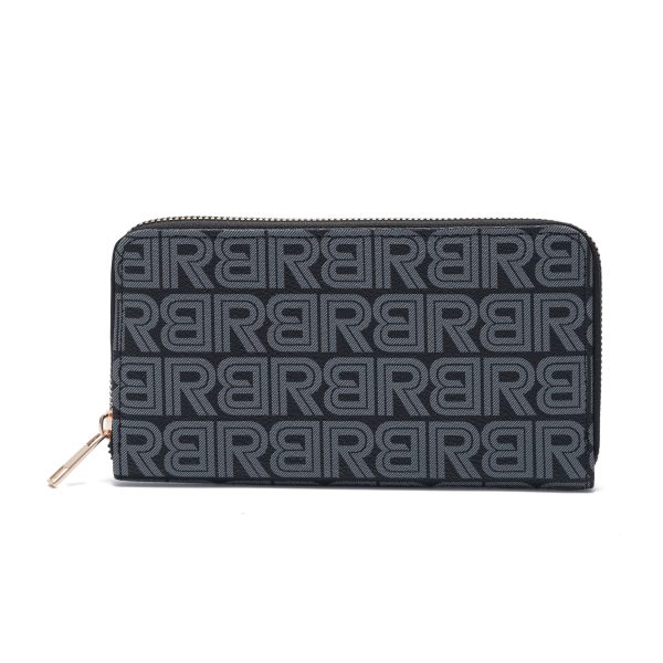 Black & Grey Monogram Zip Wallet Black & Grey Monogram Zip Wallet