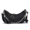Black Nylon Crescent Chain Bag