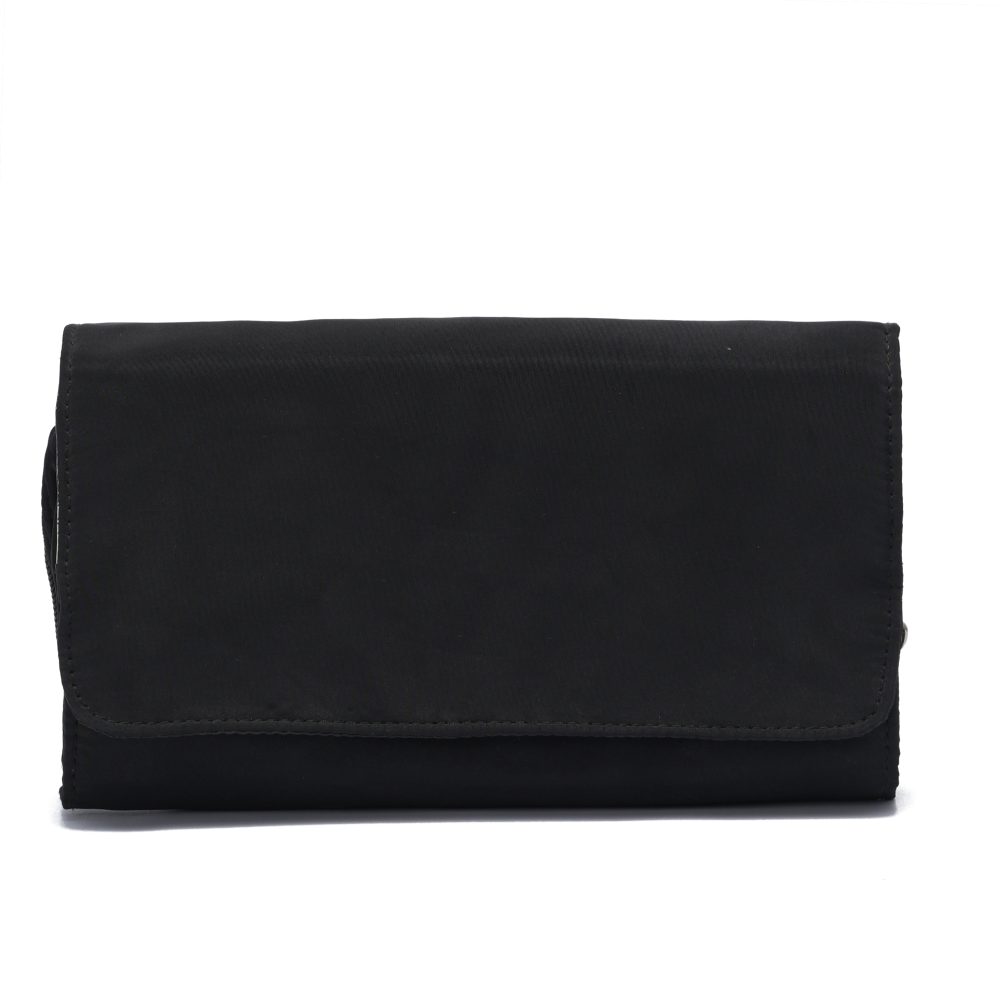Black Nylon Flap Wallet