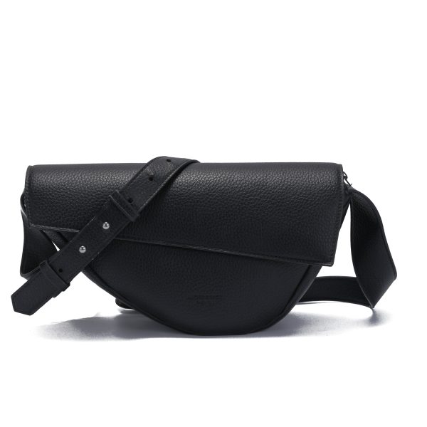 Black Pebbled Flap Saddle Bag Black Pebbled Flap Saddle Bag