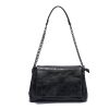 Black Vintage Leather Chain Crossbody Bag