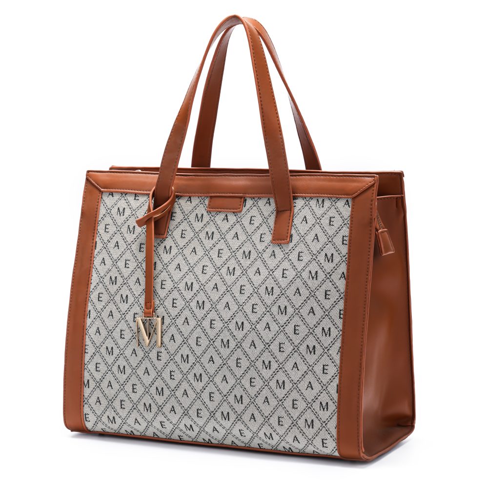 Logo Print Structured Tote Bag