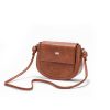 DSC00214 拷贝 Brown Floral Embossed Saddle Bag