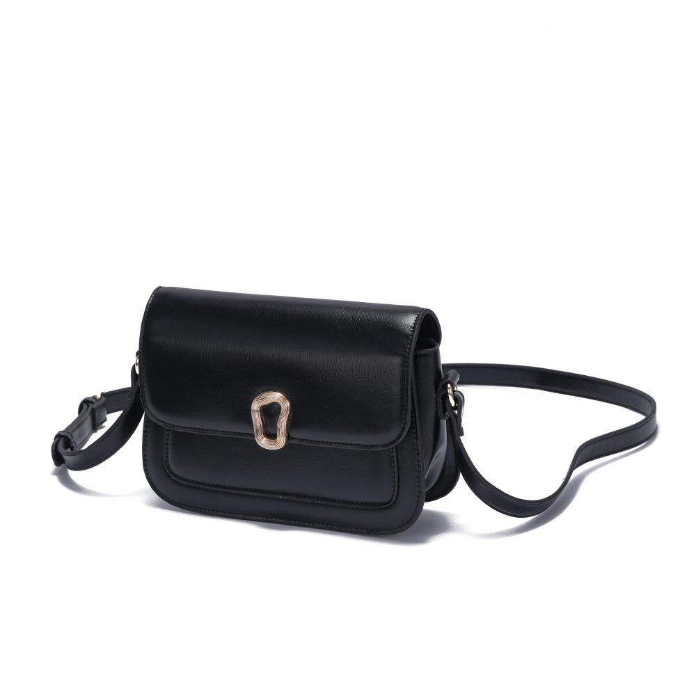 DSC00296 Classic Black Flap Crossbody Bag