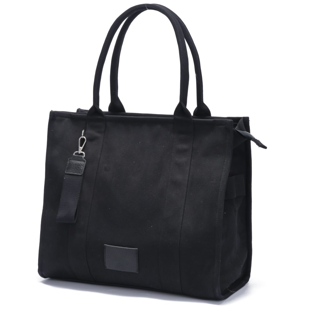 Durable Black Canvas Tote Bag