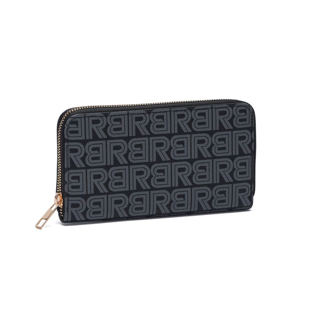 Black & Grey Monogram Zip Wallet