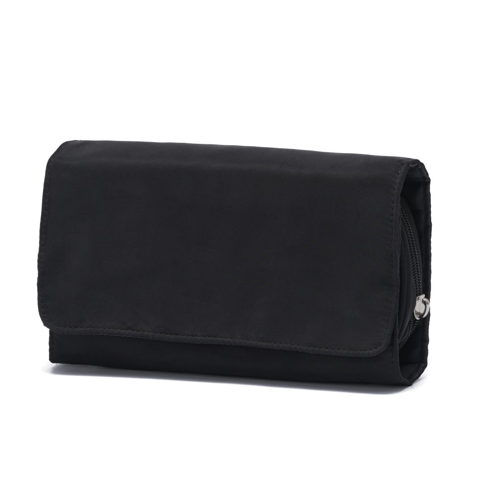 Black Nylon Flap Wallet