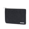 Black Embossed Floral Zip Pouch