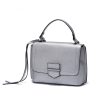 Silver Metallic Flap Handbag