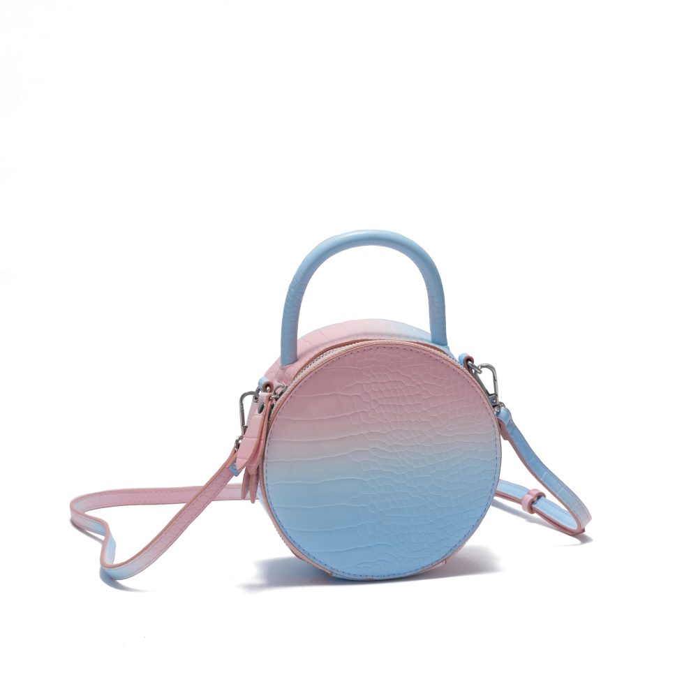 Gradient Croc Mini Round Crossbody Bag