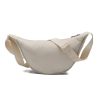 Beige Lightweight Puffy Casual Crescent Crossbody Bag