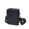Black Faux Leather Men's Crossbody Bag