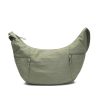 Green Lightweight Puffy Zipper Crescent Crossbody Bag