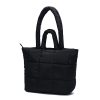 DSC00477 Black Puffer Square Tote Bag & Handbag 2 in 1