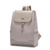Beige Nylon & Leather  Backpack
