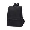 Minimalist Black Faux-Leather Backpack
