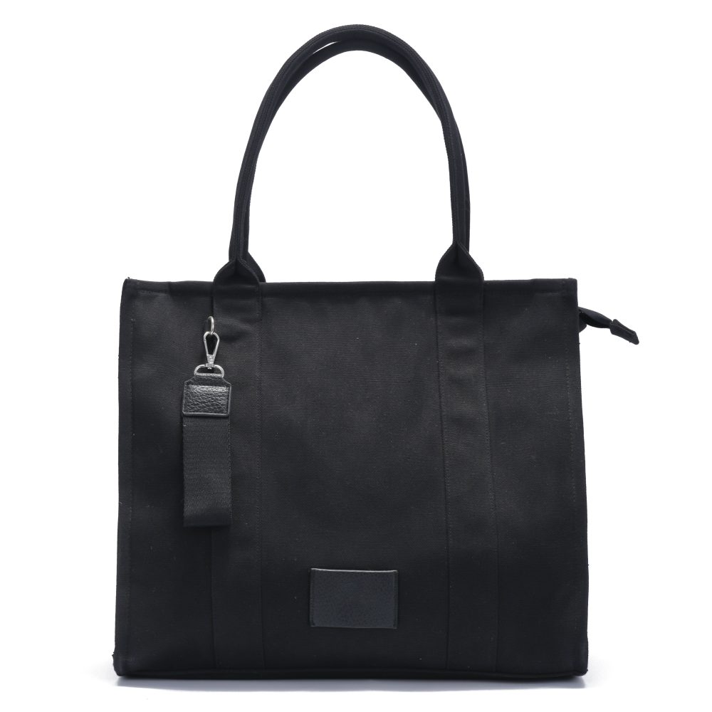 Durable Black Canvas Tote Bag