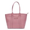 Elegant Pink Leather Tote Bag