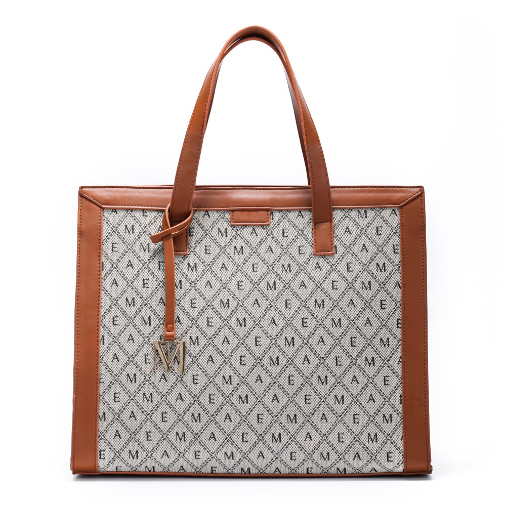 Logo Print Structured Tote Bag