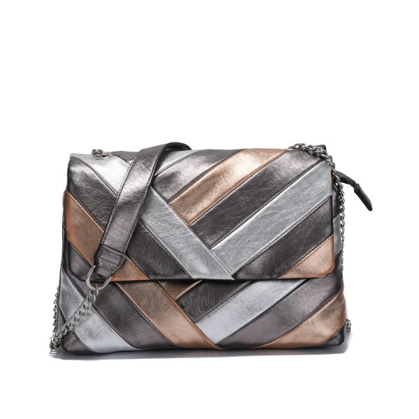 Metallic Quilted Chevron Flap Bag Metallic Quilted Chevron Flap Bag