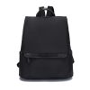 Minimalist Black Faux-Leather Backpack