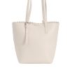 IMG_6078 Cream Perforated PU Tote Bag