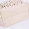 IMG_6083 Cream Perforated PU Tote Bag
