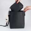 IMG_6104 Black Two Size PU Bucket Bag Set