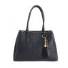Black Croc Texture PU Tote Bag