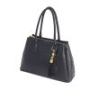 Black Croc Texture PU Tote Bag