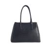 Black Croc Texture PU Tote Bag