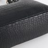 Black Croc Texture PU Tote Bag