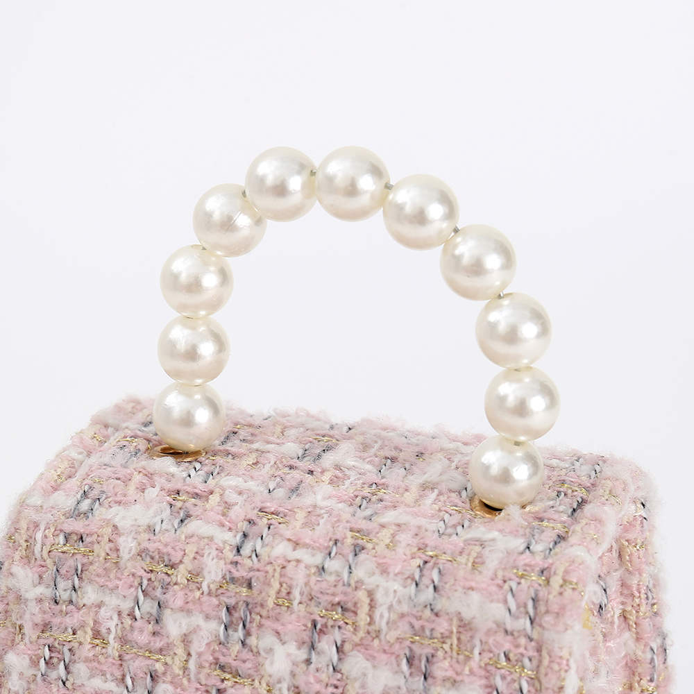 Pink Mini Knitted Chain Bag Set
