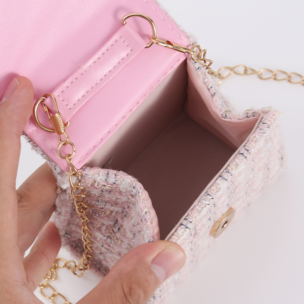 Pink Mini Knitted Chain Bag Set