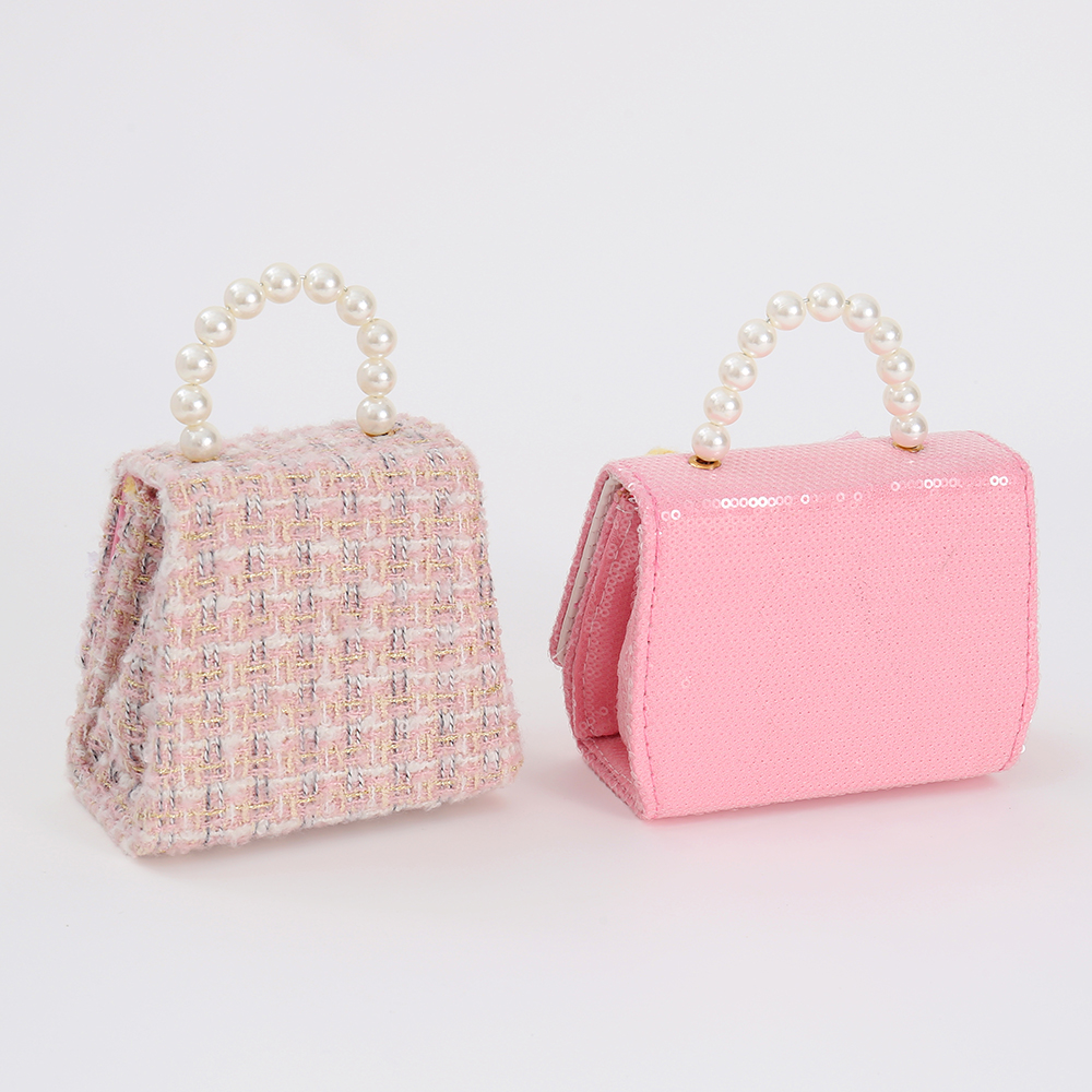 Pink Mini Knitted Chain Bag Set