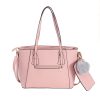 Pink Structured PU Tote Bag