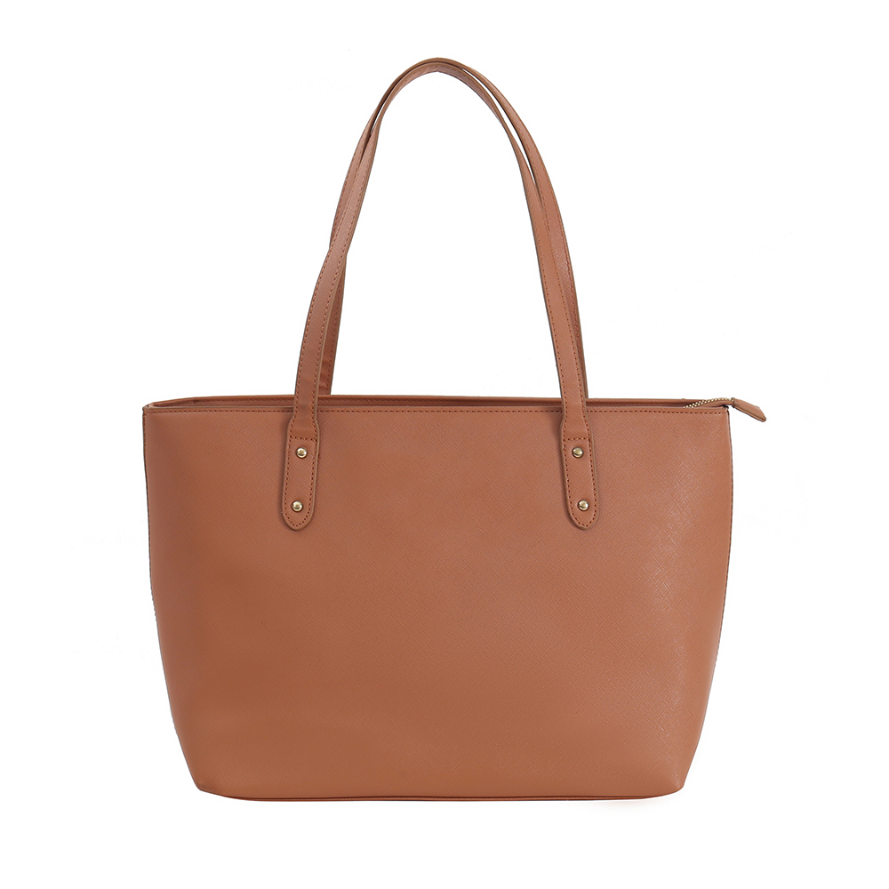 IMG_6186 Tan Zip Top PVC Tote Bag