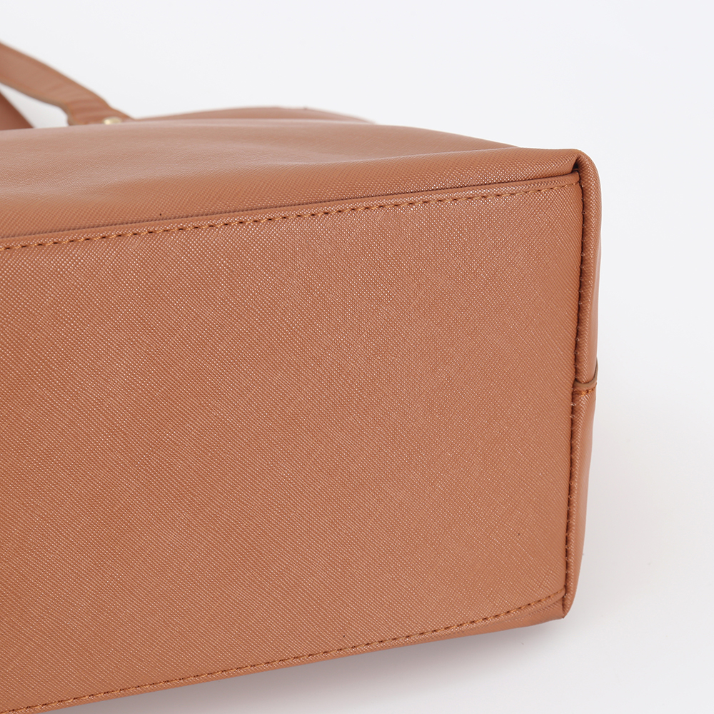 IMG_6189 Tan Zip Top PVC Tote Bag
