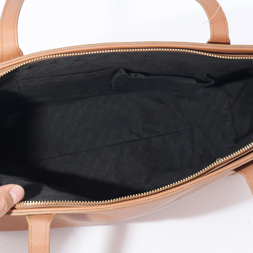 IMG_6202 Tan Zip Top PVC Tote Bag