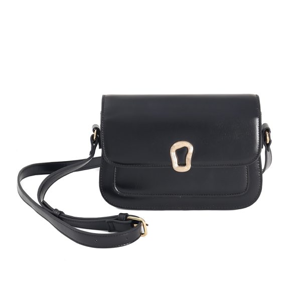 IMG_6208 Black Flap PU Crossbody Bag