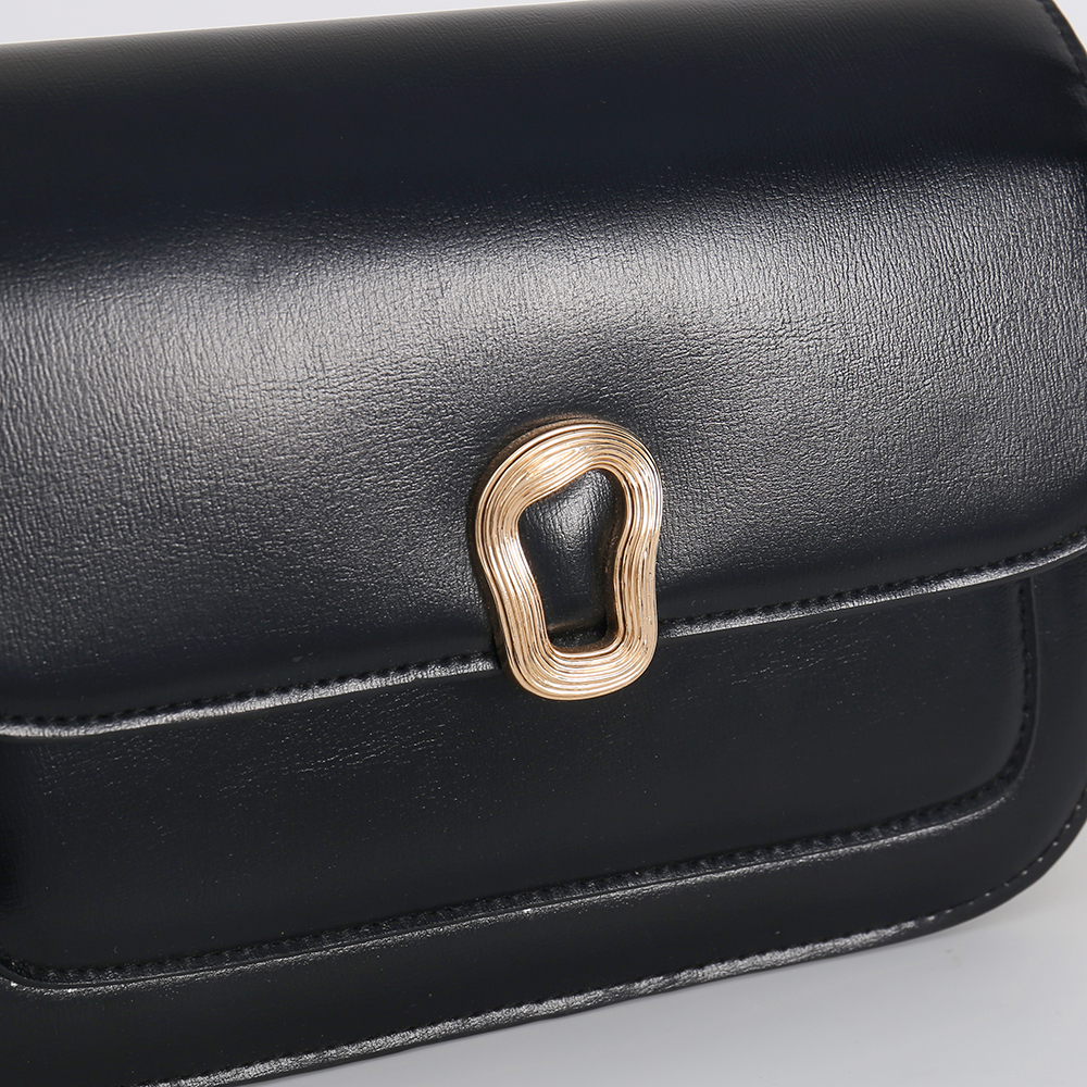 IMG_6210 Black Flap PU Crossbody Bag