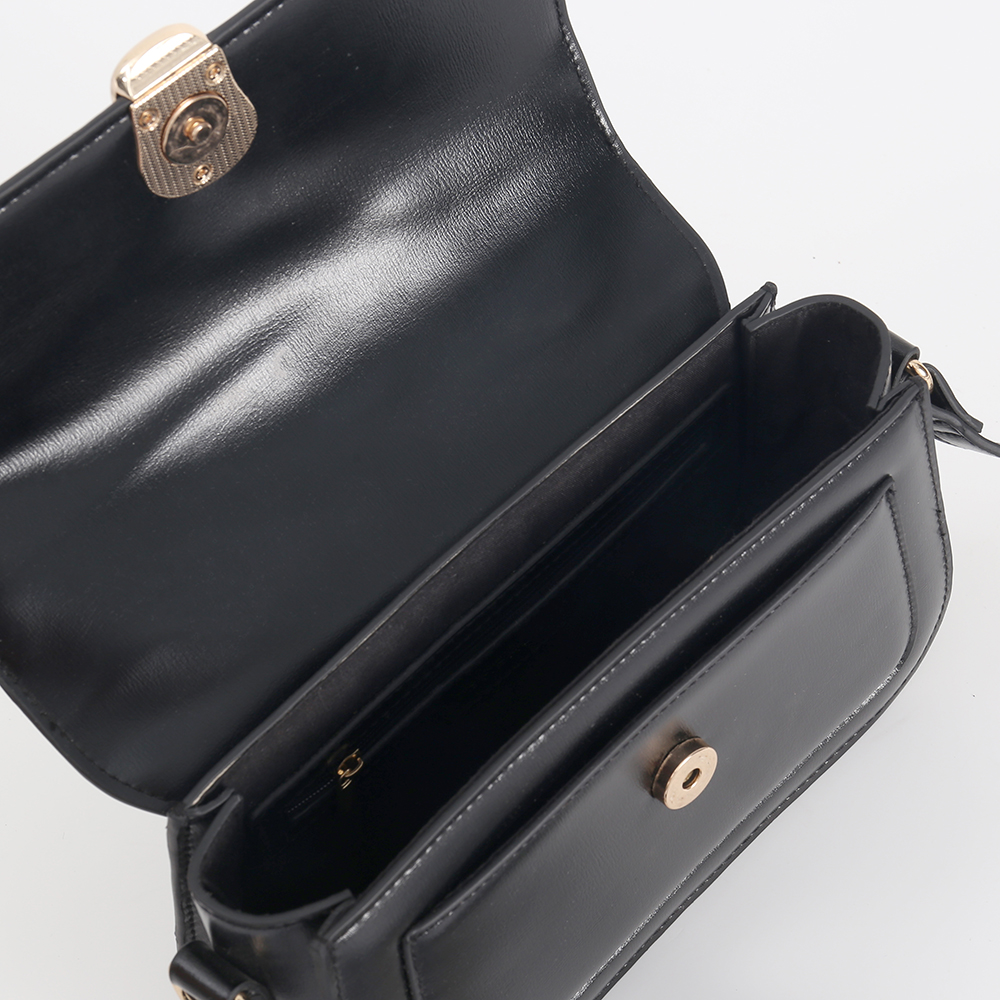 IMG_6219 Black Flap PU Crossbody Bag