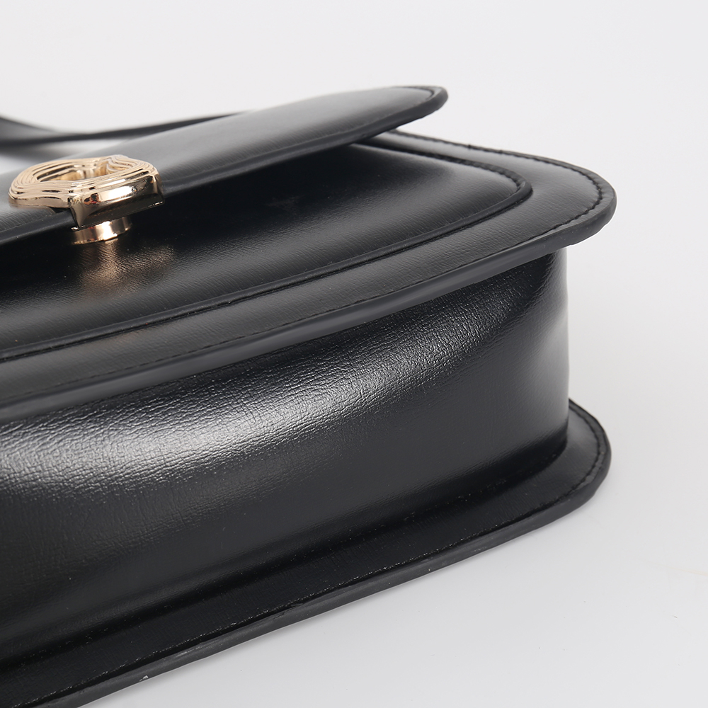 IMG_6221 Black Flap PU Crossbody Bag