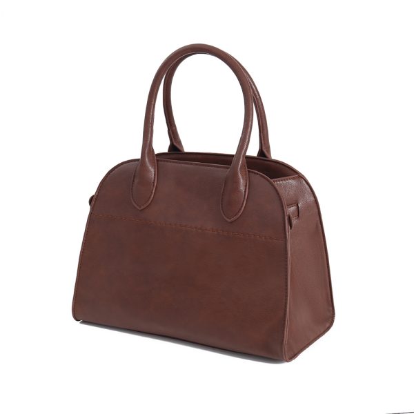 IMG_6226 Brown Rounded PU Top Handle Bag