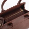 Brown Rounded PU Top Handle Bag